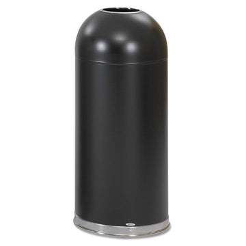 Safco® Open-top Dome Receptacle, Round, Steel, 15 Gal, Black freeshipping - TVN Wholesale